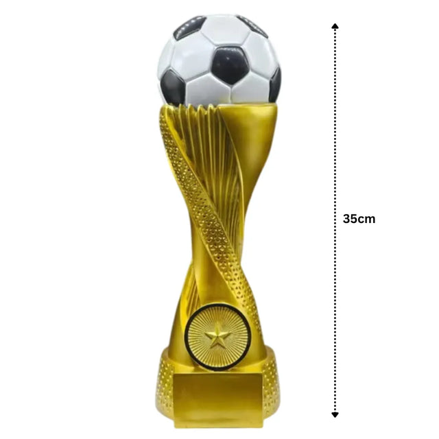 Golden Soccer Trophy with Ball?Prestigious Award for Champions | Ideal for All Surfaces, Kids & Adults | Match-Ready | Includes Pump & Needle | Durable & Long-Lasting Performance