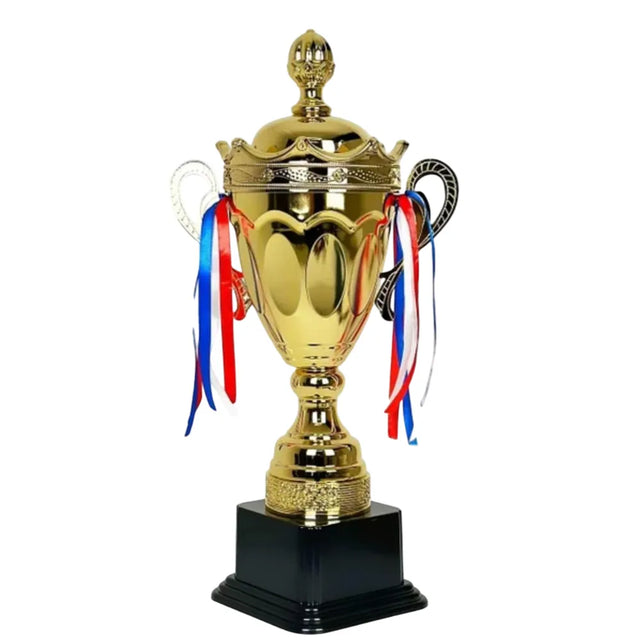 53cm Large Iron Metal Trophy Cup, for Sports Events, Championship, Football League Match, Team Collaboration Award | Ideal for All Surfaces, Kids & Adults | Match-Ready | Includes Pump & Needle