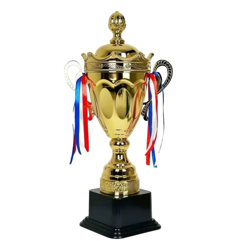 53cm Large Iron Metal Trophy Cup, for Sports Events, Championship, Football League Match, Team Collaboration Award | Ideal for All Surfaces, Kids & Adults | Match-Ready | Includes Pump & Needle
