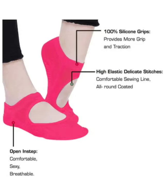 1 Pair Foot Care Massage Anti-Slip Men Women Yoga Socks | Ideal for All Surfaces, Kids & Adults | Match-Ready | Includes Pump & Needle | Durable & Long-Lasting Performance