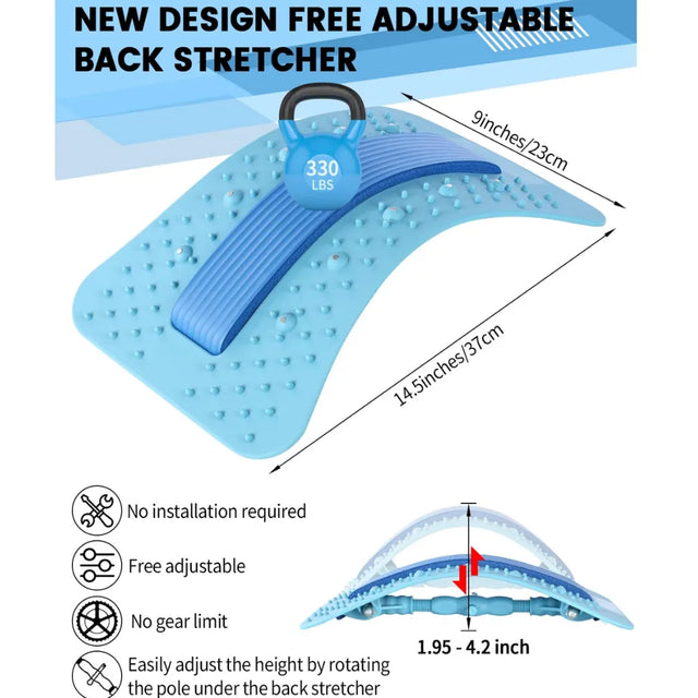 Back Stretcher Lumbar Back Cracker with Magnet Back Massager for Lower Back | Ideal for All Surfaces, Kids & Adults | Match-Ready | Includes Pump & Needle | Durable & Long-Lasting Performance