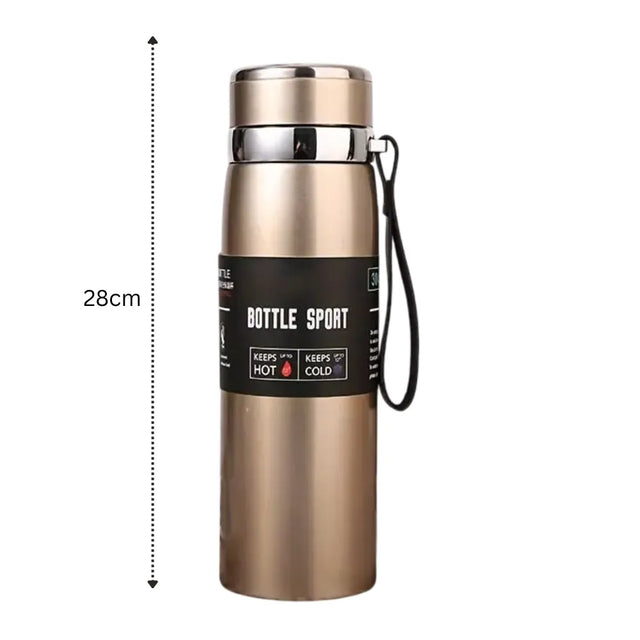 Double Wall Stainless Steel Travel Mug, 1000ml Insulated Water Bottle, Thermos for Car, Outdoor | Ideal for All Surfaces, Kids & Adults | Match-Ready | Includes Pump & Needle | Durable & Long-Lasting performance