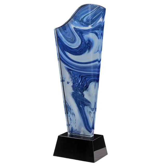25cm Blue Crystal Acrylic Trophy ? Artistic Award for Corporate Events, Achievements, and Recognition Ceremonies | Ideal for All Surfaces, Kids & Adults | Match-Ready | Includes Pump & Needle | Durable