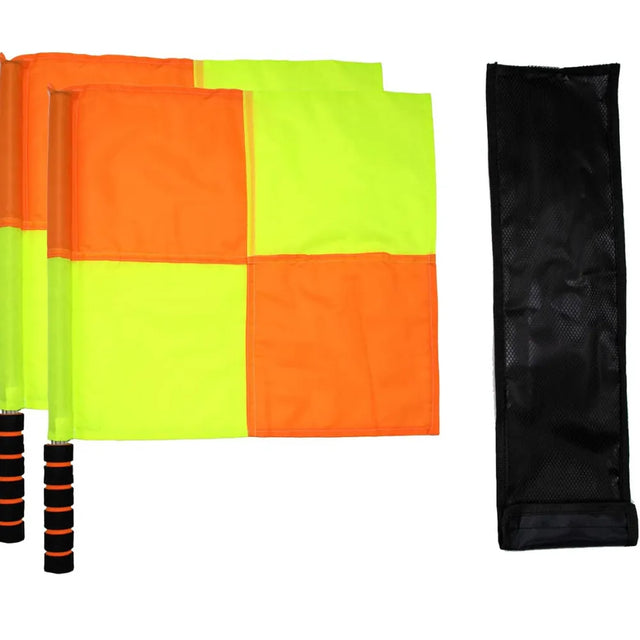 2 Pieces Referee Flag, Linesman Flag with Steel Tube, Flag for Soccer Referee | Ideal for All Surfaces, Kids & Adults | Match-Ready | Includes Pump & Needle | Durable & Long-Lasting Performance