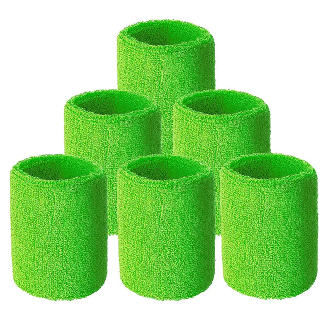 Direct Absorbent Wrist Sweatbands for Athletic Men and Women - 6 Pcs Tennis Wrist Sweat Bands for Gym & Running-Wicking Wristbands for Exercise | Ideal for All Surfaces, Kids & Adults | Match-Ready