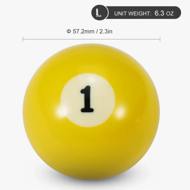 Billiard Balls,57.2mm Adult Billiard Ball Pool Ball Set Full Size American Standard Billiard Ball Set 16 Ball Durable Synthetic Resin Pool Ball L | Ideal for All Surfaces, Kids & Adults | Match-Ready