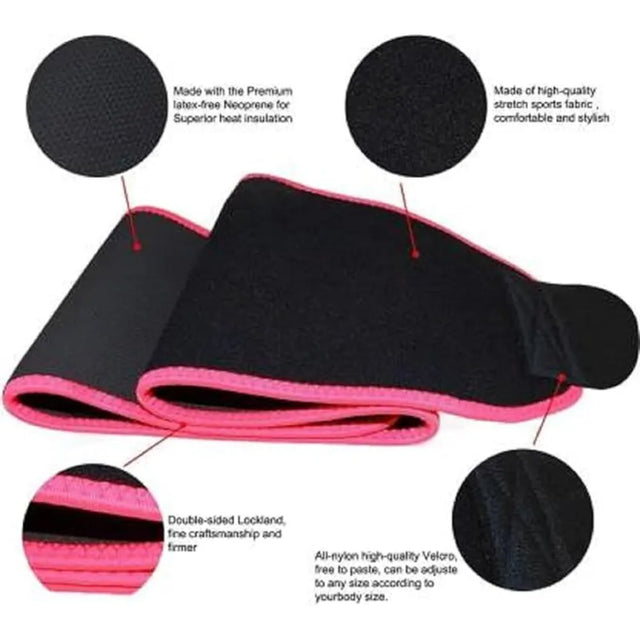 Sweat Waist Trimmer For Women And Men - Sweat Band Waist Trainer For High-Intensity Training & Workouts | Ideal for All Surfaces, Kids & Adults | Match-Ready | Includes Pump & Needle | Durable & Long-Lasting