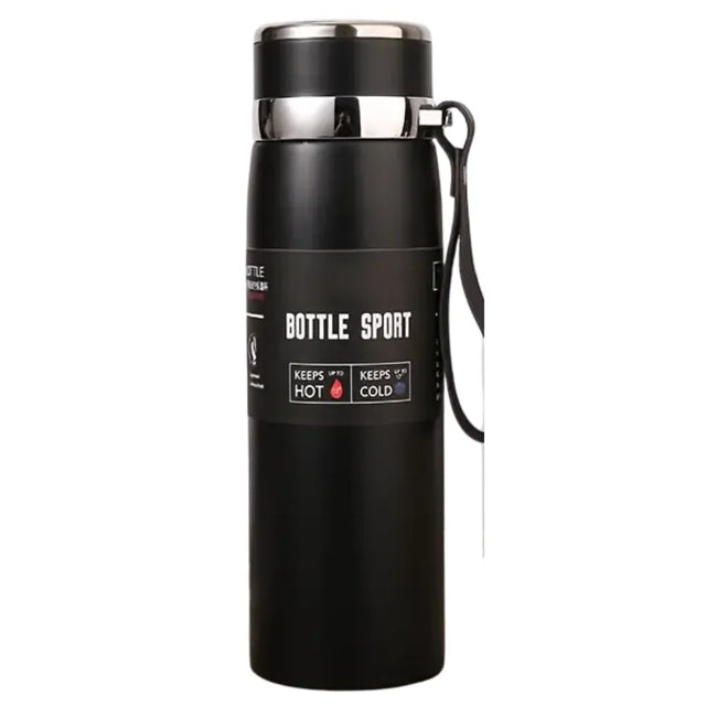 Double Wall Stainless Steel Travel Mug, 1000ml Insulated Water Bottle, Thermos for Car, Outdoor | Ideal for All Surfaces, Kids & Adults | Match-Ready | Includes Pump & Needle | Durable & Long-Lasting performance