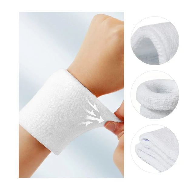Direct Absorbent Wrist Sweatbands for Athletic Men and Women - 6 Pcs Tennis Wrist Sweat Bands for Gym & Running-Wicking Wristbands for Exercise | Ideal for All Surfaces, Kids & Adults | Match-Ready