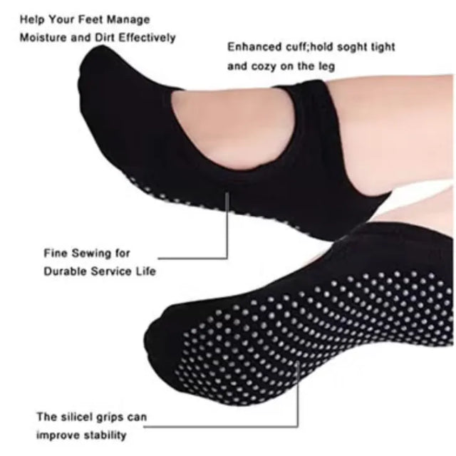 1 Pair Foot Care Massage Anti-Slip Men Women Yoga Socks | Ideal for All Surfaces, Kids & Adults | Match-Ready | Includes Pump & Needle | Durable & Long-Lasting Performance