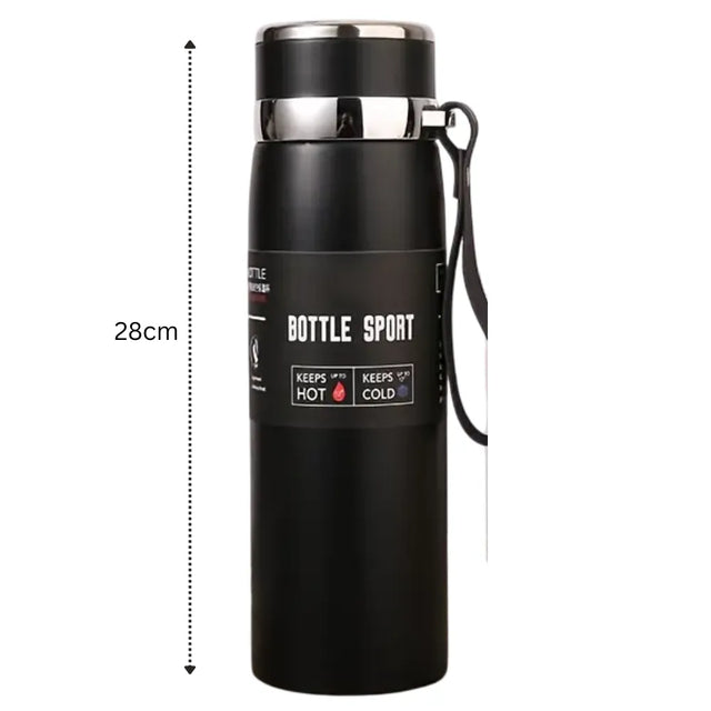 Double Wall Stainless Steel Travel Mug, 1000ml Insulated Water Bottle, Thermos for Car, Outdoor | Ideal for All Surfaces, Kids & Adults | Match-Ready | Includes Pump & Needle | Durable & Long-Lasting performance