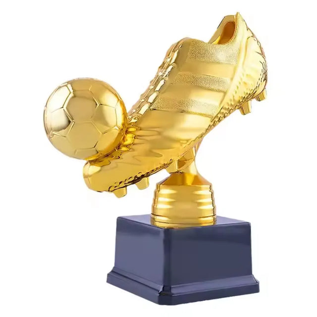 23cm Golden Football Shoe Trophy ? Soccer Award for Tournaments, Ceremonies, and Celebrations ? Durable Plastic Material with Sturdy Base | Ideal for All Surfaces, Kids & Adults | Match-Ready