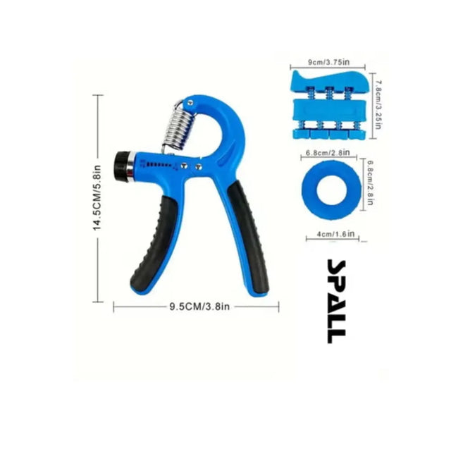 3-Piece Grip Strength Trainer Set ? Adjustable Hand Grip Exerciser, Finger Stretcher, and Ring Strengthener for Hand, Finger, and Forearm Workout ? Ideal for Athletes, Musicians, and Rehabilitation