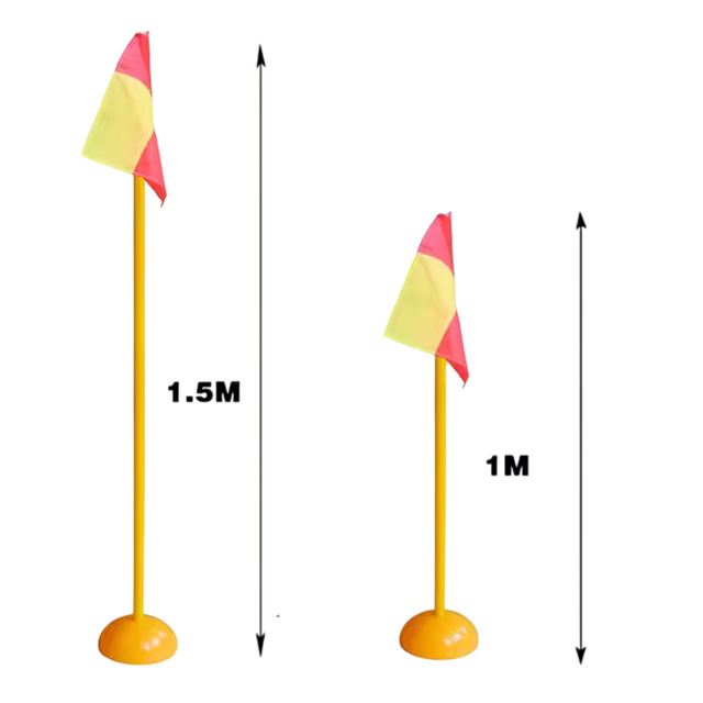 Mini Flag Pole with Base – Soccer Corner Flags (1m & 1.5m)