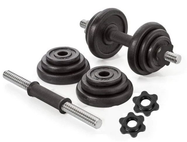 15kg Dumbbells with Steel Grip ? Includes Storage Box | Ideal for All Surfaces, Kids & Adults | Match-Ready | Includes Pump & Needle | Durable & Long-Lasting Performance