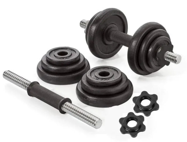 15kg Dumbbells with Steel Grip ? Includes Storage Box | Ideal for All Surfaces, Kids & Adults | Match-Ready | Includes Pump & Needle | Durable & Long-Lasting Performance