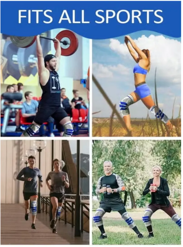 Shock Absorption Sports Knee Pads - Wide Range of Sports Knee Support for Fitness Running Basketball | Ideal for All Surfaces, Kids & Adults | Match-Ready | Includes Pump & Needle | Durable & Long-Lasting Performance