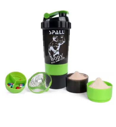 Protein Shaker Bottle Gym Shaker Cuo For Protein Shakes 16oz Shake Bottle With Shaker With Shaker Ball And Storage Compartment Leak Proof BPA Free | Ideal for All Surfaces, Kids & Adults | Match-Ready (70076)