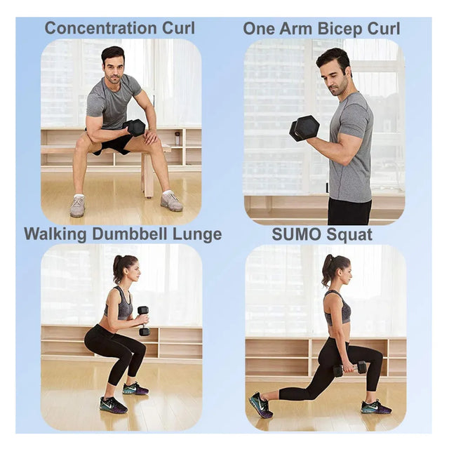 Black Rubber Dumbbells with Steel Grip ? 2.5kg to 12.5kg | Ideal for All Surfaces, Kids & Adults | Match-Ready | Includes Pump & Needle | Durable & Long-Lasting Performance