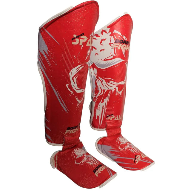Shin Instep Pads S M L XL Black Red Blue for Protective Leg BJJ Karate Sparring Kickboxing Martial Arts MMA Boxing and Training Equipment Gear Perfect for Men By SPALL(SI-1357) | Ideal for All Surface