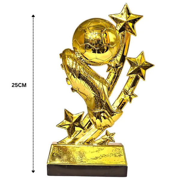 Golden Football Trophy ? 25cm Soccer Award Trophy for Sports Events, Celebrations, Tournaments & Gifts ? Sturdy Base & Premium Gold Finish | Ideal for All Surfaces, Kids & Adults | Match-Ready