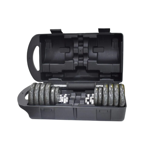 15kg Dumbbells with Steel Grip ? Includes Storage Box | Ideal for All Surfaces, Kids & Adults | Match-Ready | Includes Pump & Needle | Durable & Long-Lasting Performance