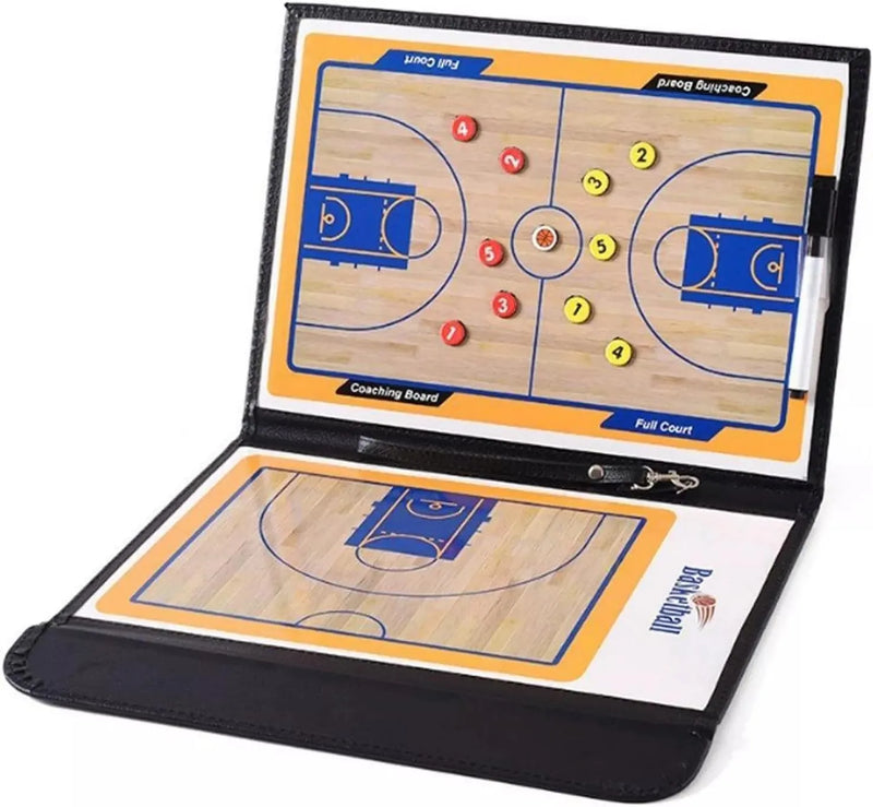 Basketball Coaching Board Professional Coaches Clipboard Portable Strategy Coach Board Kit Tactical Magnetic Board Kit With Marker Pen And Zipper Bag (2B0003) | Ideal for All Surfaces, Kids & Adults