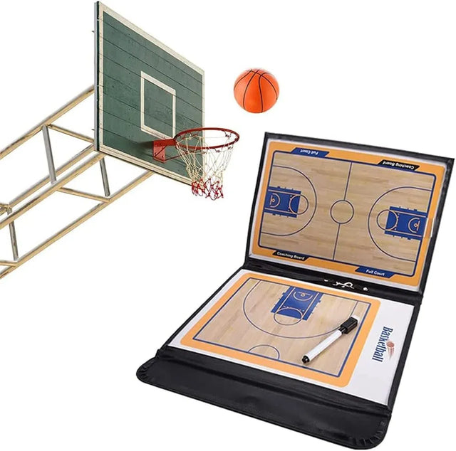Basketball Coaching Board Professional Coaches Clipboard Portable Strategy Coach Board Kit Tactical Magnetic Board Kit With Marker Pen And Zipper Bag (2B0003) | Ideal for All Surfaces, Kids & Adults