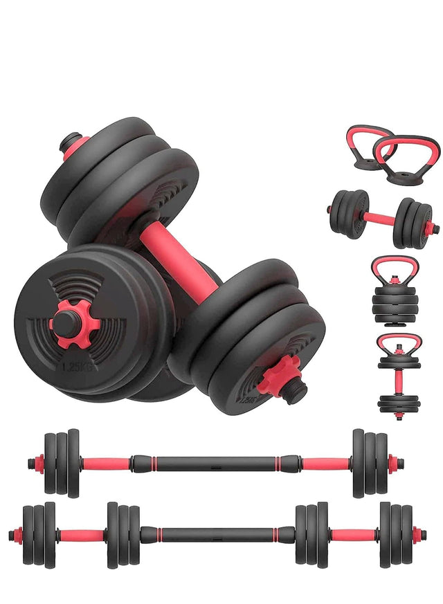 20KG Adjustable Weightlifting Dumbbell Set With Non Slip Rod And Barbells For Home Gym Exercise