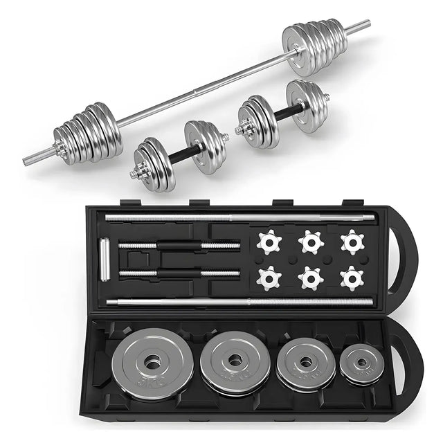 Adjustable Dumbbells Weight Set Free Weight With Connecting Rod Used As Barbell For Men And Women Home Gym Workout Training Fitness Equipment All Purpose (9210) | Ideal for All Surfaces, Kids & Adults