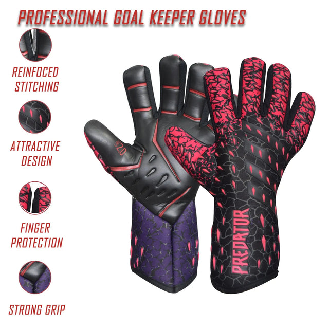 Soccer Goal Keeper Gloves Anti Slip Breathable Adults And Children Predator Series (GK-410) | Ideal for All Surfaces, Kids & Adults | Match-Ready | Includes Pump & Needle | Durable & Long-Lasting Performance