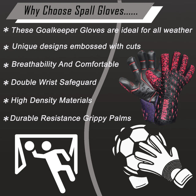 Soccer Goal Keeper Gloves Anti Slip Breathable Adults And Children Predator Series (GK-410) | Ideal for All Surfaces, Kids & Adults | Match-Ready | Includes Pump & Needle | Durable & Long-Lasting Performance