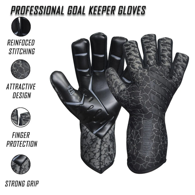 Soccer Goal Keeper Gloves Anti Slip Breathable Adults And Children Predator Series (GK-410) | Ideal for All Surfaces, Kids & Adults | Match-Ready | Includes Pump & Needle | Durable & Long-Lasting Performance