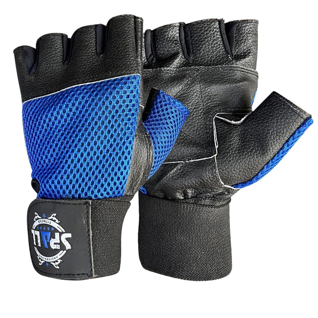 Weight Lifting leather Gloves Short Strap Power Lifting Gloves Strong Grip Palm Exercise Fitness Strengthen Gloves Home Gym(4003) | Ideal for All Surfaces, Kids & Adults | Match-Ready