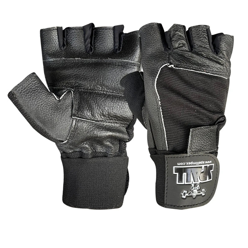 Weight Lifting Leather Gloves Short Strap Power Lifting Gloves Strong Grip Palm Exercise Fitness Strengthen Gloves Home Gym (11001) | Ideal for All Surfaces, Kids & Adults | Match-Ready | Includes Pump & Needle