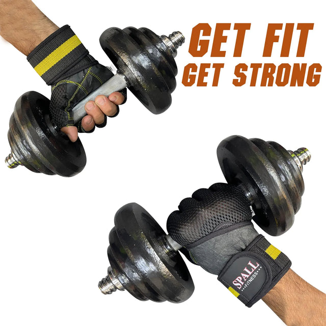 Weight Lifting Leather Gloves Short Strap Power Lifting Gloves Strong Grip Palm Exercise Fitness Strengthen Gloves Home Gym(241223) | Ideal for All Surfaces, Kids & Adults | Match-Ready