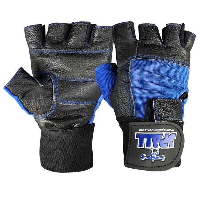 Weight Lifting Leather Gloves Short Strap Power Lifting Gloves Strong Grip Palm Exercise Fitness Strengthen Gloves Home Gym (11001) | Ideal for All Surfaces, Kids & Adults | Match-Ready | Includes Pump & Needle