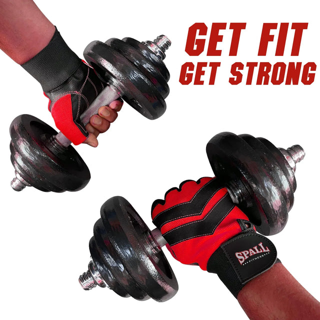Weight Lifting Leather Gloves Short Strap Power Lifting Gloves Strong Grip Palm Exercise Fitness Strengthen Gloves Home Gym(8726) | Ideal for All Surfaces, Kids & Adults | Match-Ready