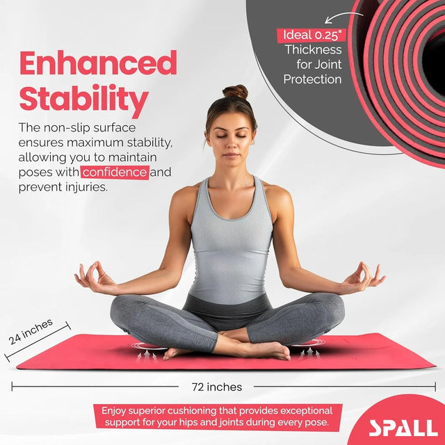 6MM Yoga Mat with Carrying Bag, Non Skid TPE Yoga Matters for Pilates | Ideal for All Surfaces, Kids & Adults | Match-Ready | Includes Pump & Needle | Durable & Long-Lasting Performance