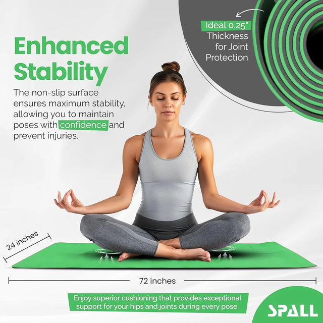 6MM Yoga Mat with Carrying Bag, Non Skid TPE Yoga Matters for Pilates | Ideal for All Surfaces, Kids & Adults | Match-Ready | Includes Pump & Needle | Durable & Long-Lasting Performance