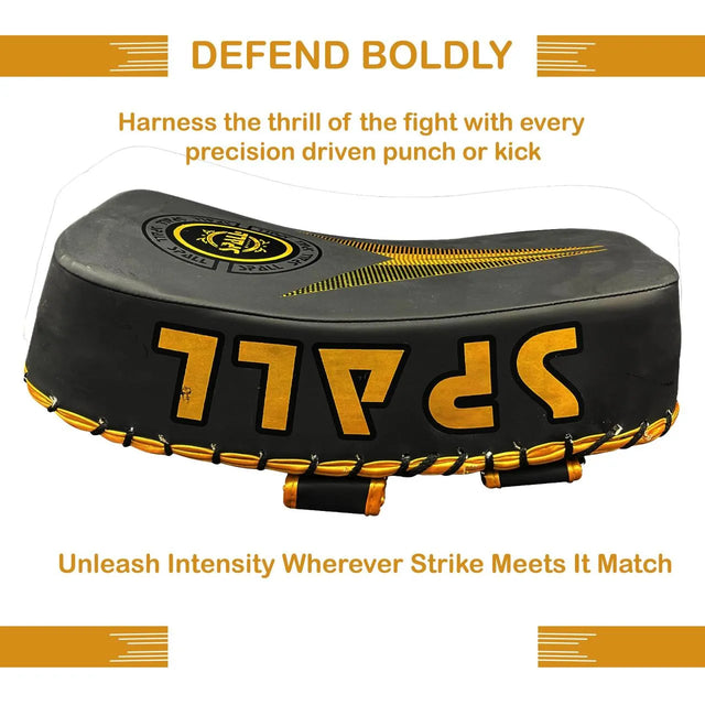 Kicking Strike Shield - Curved Pad Boxing Punching Training Mitts Arm Focus Target for Martial Arts Taekwondo Karate Muay Thai UFC MMA Sanda Drill PU Leather | Ideal for All Surfaces, Kids & Adults