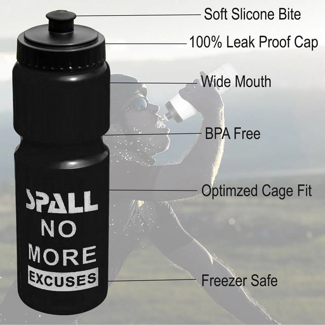 Sports Water Bottle, 750ml, BPA-Free, Leak-Proof, Push-Pull Cap, Black (Blue) | Ideal for All Surfaces, Kids & Adults | Match-Ready | Includes Pump & Needle | Durable & Long-Lasting Performance