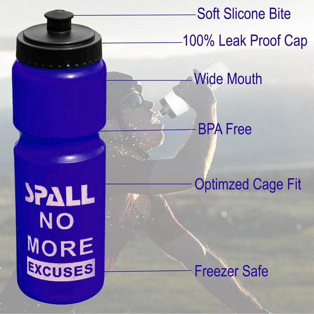 Sports Water Bottle, 750ml, BPA-Free, Leak-Proof, Push-Pull Cap, Black (Blue) | Ideal for All Surfaces, Kids & Adults | Match-Ready | Includes Pump & Needle | Durable & Long-Lasting Performance