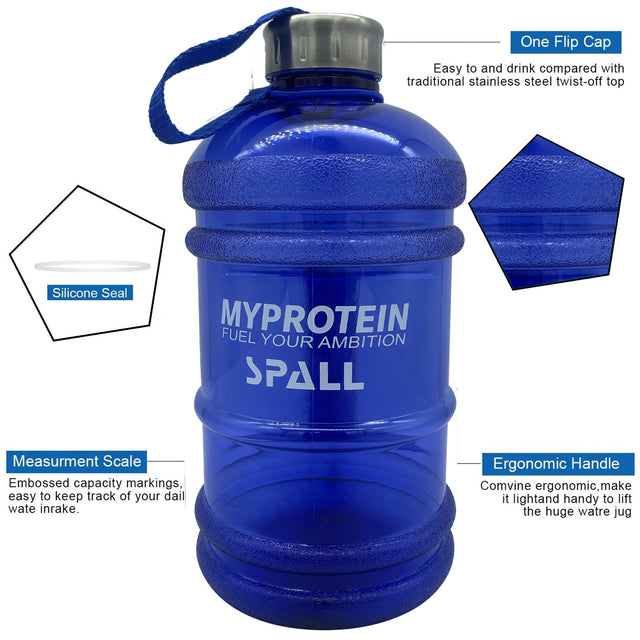 Sport Water Bottle, 3.78 Litre Capacity, Wide Mouth with Handle, Reusable for Gym, Fitness, Travel | Ideal for All Surfaces, Kids & Adults | Match-Ready | Includes Pump & Needle | Durable & Long-Lasting performance