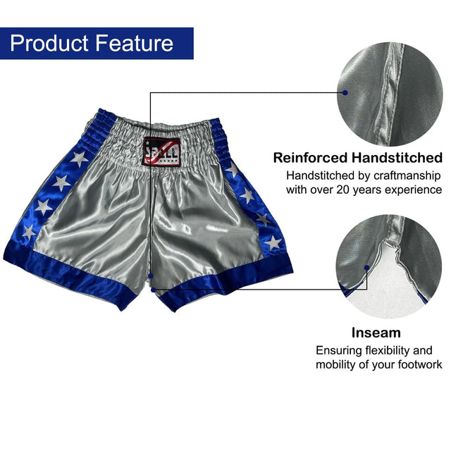 Boxing Shorts For Men Muay Thai Shorts For Kickboxing Wretling Grappling Fight And Cross Training Martial Arts Training Gym Clothing | Ideal for All Surfaces, Kids & Adults | Match-Ready