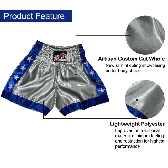 Boxing Shorts For Men Muay Thai Shorts For Kickboxing Wretling Grappling Fight And Cross Training Martial Arts Training Gym Clothing | Ideal for All Surfaces, Kids & Adults | Match-Ready