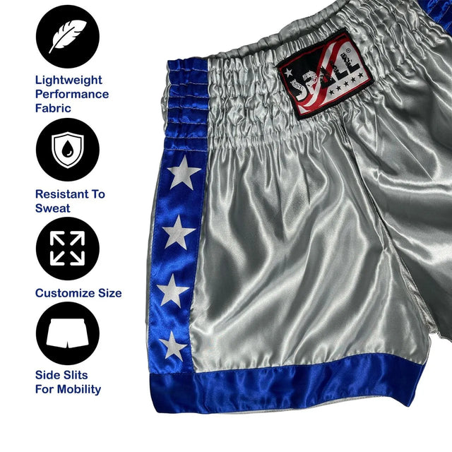 Boxing Shorts For Men Muay Thai Shorts For Kickboxing Wretling Grappling Fight And Cross Training Martial Arts Training Gym Clothing | Ideal for All Surfaces, Kids & Adults | Match-Ready