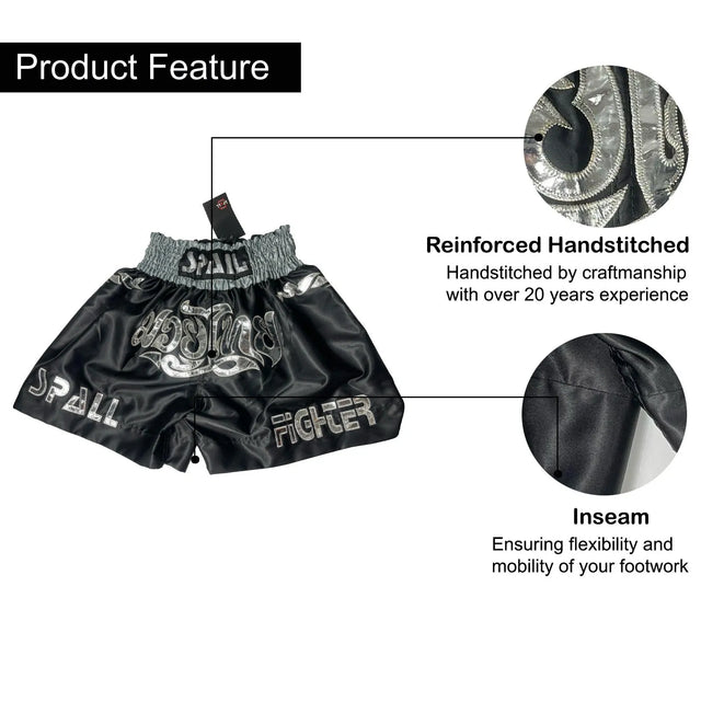 Boxing Shorts For Men Muay Thai Shorts For Kickboxing Wrestling Grappling Fight And Cross Training Martial Arts Training Gym Clothing | Ideal for All Surfaces, Kids & Adults | Match-Ready