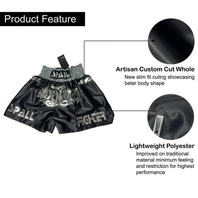 Boxing Shorts For Men Muay Thai Shorts For Kickboxing Wrestling Grappling Fight And Cross Training Martial Arts Training Gym Clothing | Ideal for All Surfaces, Kids & Adults | Match-Ready