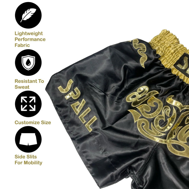 Boxing Shorts For Men Muay Thai Shorts For Kickboxing Wrestling Grappling Fight And Cross Training Martial Arts Training Gym Clothing | Ideal for All Surfaces, Kids & Adults | Match-Ready